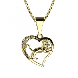 BeKid dětský zlatý přívěsek 042 lev Žluté zlato - 585 Diamant