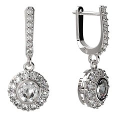 BG zlaté diamantové náušnice -  744 Bílé zlato - 585 Diamant lab-grown