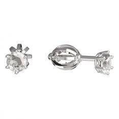 BG zlaté náušnice 1293 Bílé zlato - 585 Diamant