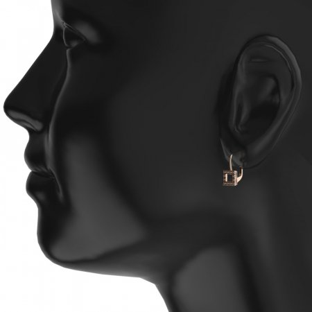 BG earrings with natural garnet 1484