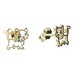 BeKid, Gold kids earrings -1184 - Switching on: Puzeta, Metal: Yellow gold - 585, Stone: Dark blue cubic zircon