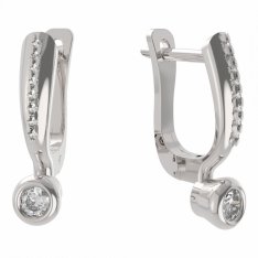 BG zlaté náušnice 550 Bílé zlato - 585 Diamant