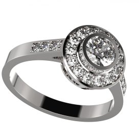 BG zlatý diamantový prstýnek 755 Bílé zlato - 585 Diamant lab-grown