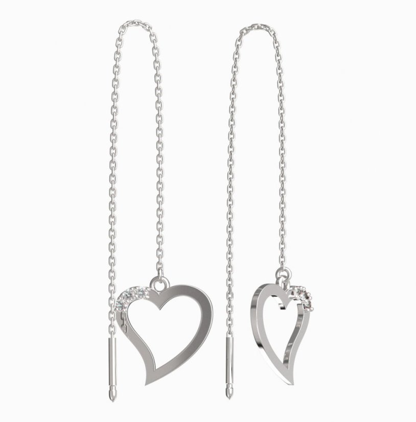 BeKid dívčí náušnice srdíčko 1261 Bílé zlato - 585 Diamant