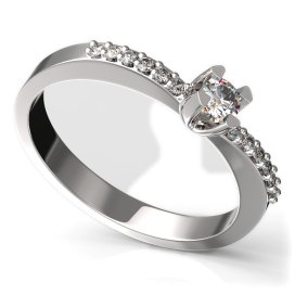 BG zlatý prstýnek 772 Bílé zlato - 585 Diamant