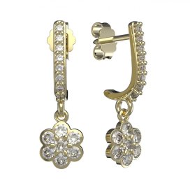 BG zlaté náušnice 866 Žluté zlato - 585 Diamant
