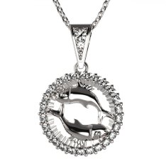 BG zlatý diamantový přívěšek Ryby 045 Bílé zlato - 585 Diamant lab-grown