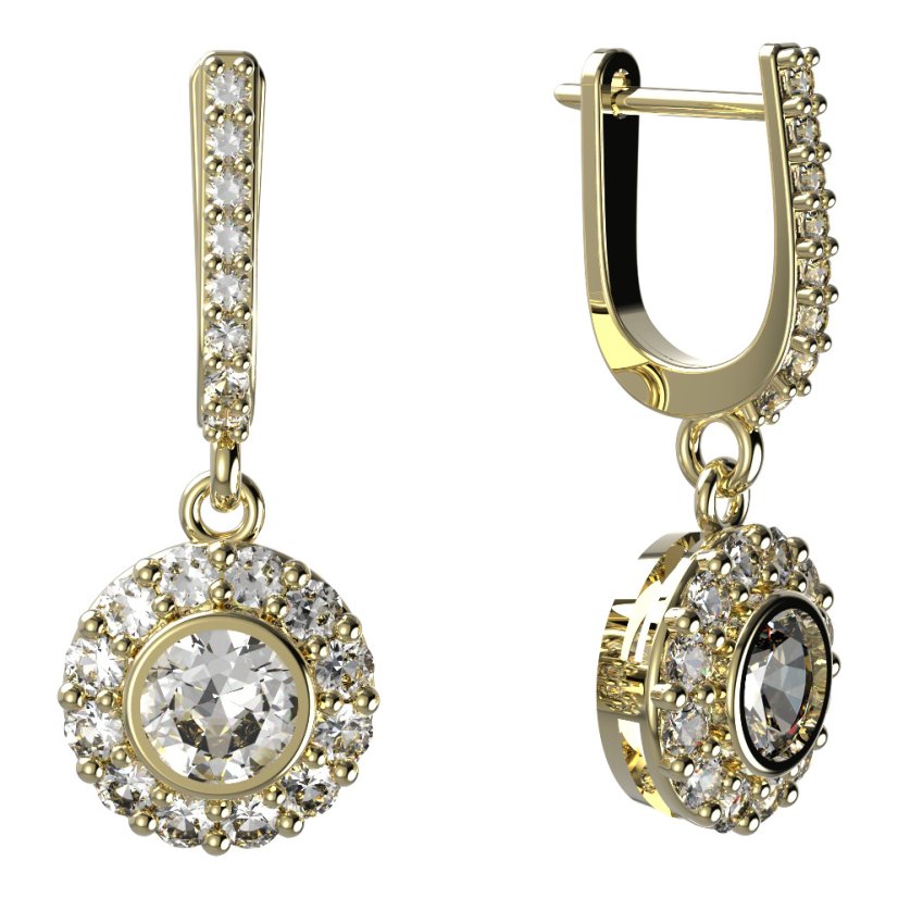 BG zlaté náušnice -  744 Žluté zlato - 585 Diamant
