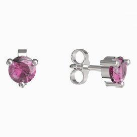BG zlaté náušnice 783 Bílé zlato - 585 Růžový kubický zirkon