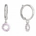 BeKid, Gold kids earrings -855 - Switching on: Circles 12 mm, Metal: White gold 585, Stone: Pink cubic zircon