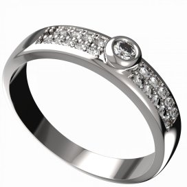 BG zlatý diamantový prstýnek 550 F Bílé zlato - 585 Diamant lab-grown
