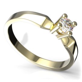 BG zlatý prstýnek 768 Žluté zlato - 585 Diamant