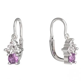 BeKid dětské náušnice 159 Bílé zlato - 585 Růžový kubický zirkon