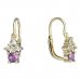 BeKid, Gold kids earrings -159 - Switching on: Brizura 0-3 roky, Metal: Yellow gold 585, Stone: Pink cubic zircon