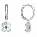 BeKid, Gold kids earrings -830 - Switching on: Circles 12 mm, Metal: White gold 585, Stone: Light blue cubic zircon