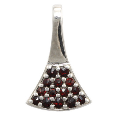 Stříbrný přívěsek s českým granátem, ruthenium – 115