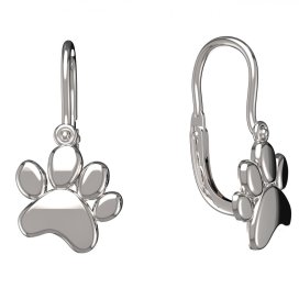 BG zlaté náušnice tlapka1367 Bílé zlato - 585