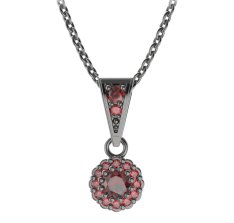 BG přívěs kulatý 452-1 Stříbro 925 - ruthenium (30-90dní) Granát