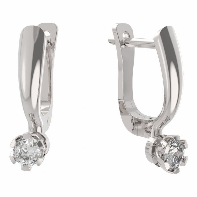 BG zlaté náušnice s diamanty 869 Bílé zlato - 585 Diamant lab-grown