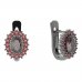 BG earring oval 244-07 - Metal: Silver 925 - rhodium, Stone: Garnet
