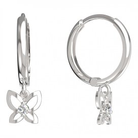 BeKid dětské náušnice motýlek 844 Bílé zlato - 585 Diamant