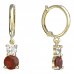 BeKid, Gold kids earrings -857 - Switching on: Circles 12 mm, Metal: Yellow gold 585, Stone: Red cubic zircon