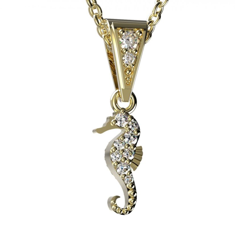 BG zlatý přívěšek- Koník  810 Žluté zlato - 585 Diamant