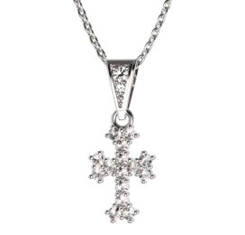 BG zlatý přívěšek křížek 267 Bílé zlato - 585 Diamant