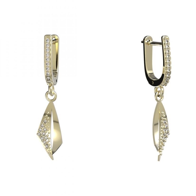 BG zlaté náušnice 1358 Žluté zlato - 585 Diamant