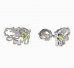 BeKid, Gold kids earrings -1188 - Switching on: Screw, Metal: White gold 585, Stone: Green cubic zircon