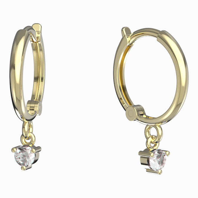 BeKid dětské náušnice 779 Žluté zlato - 585 Diamant