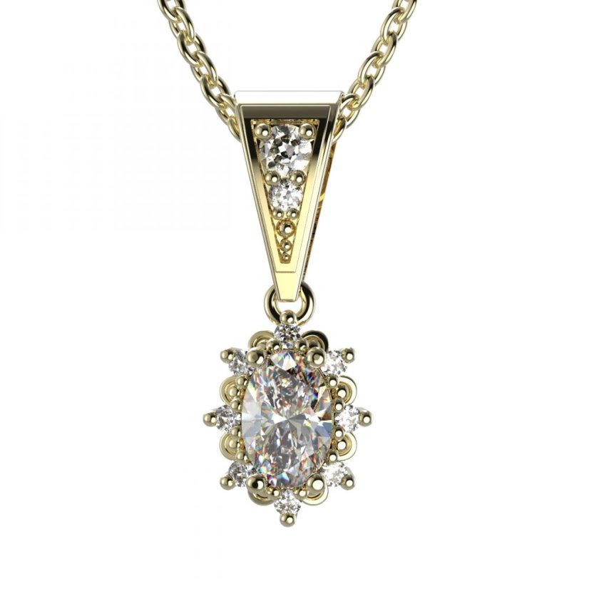 BG zlatý přívěšek  953 Žluté zlato - 585 Diamant