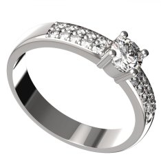 BG zlatý diamantový prstýnek 725 Bílé zlato - 585 Diamant lab-grown