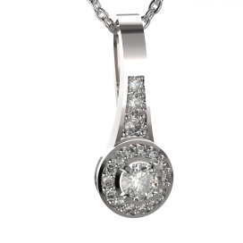 BG zlatý diamantový přívěšek  651 Bílé zlato - 585 Diamant lab-grown