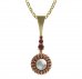 BG pendant pearl 540-B - Metal: Silver 925 - rhodium, Stone: Garnet and pearl