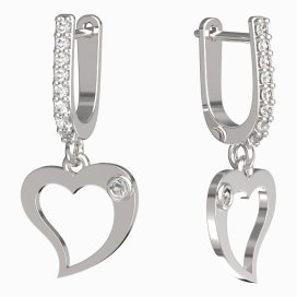 BeKid dívčí náušnice srdíčko 1269 Bílé zlato - 585 Diamant