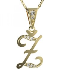 BG zlatý přívěsek písmenko Ž - 1235 Žluté zlato - 585 Diamant