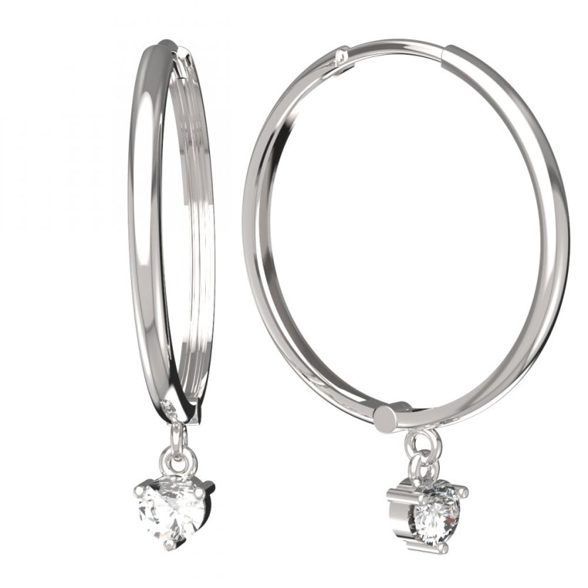 BG zlaté náušnice 782 Bílé zlato - 585 Diamant