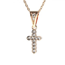 BG zlatý diamantový přívěšek křížek 580 Růžové zlato 585 (30-90dní) Diamant lab-grown
