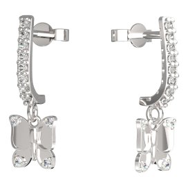 BeKid dětské náušnice motýlek 845 Bílé zlato - 585 Diamant