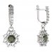 BG circular earring 023-84 - Metal: Silver 925 - ruthenium, Stone: Moldavit and garnet