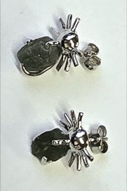 BG náušnice přírodní kámen-Vltavín 009