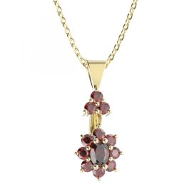 BG přívěs s centrálním oválným kamenem 627-87 Stříbro 925 - pozlacené Granát