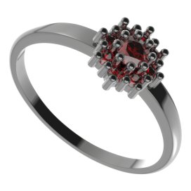 BG prsten kulatý 320-I Stříbro 925 - ruthenium (30-90dní) Granát