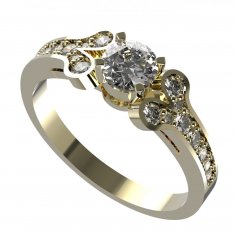 BG zlatý prsten s diamanty 639