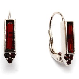 BG náušnice přírodní broušený granát   902 Bílé zlato - 585 Granát