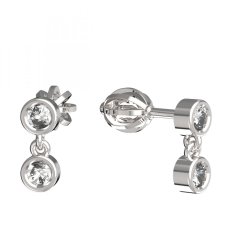 BG zlaté náušnice 790 Bílé zlato - 585 Diamant