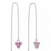 BeKid, Gold kids earrings -776 - Switching on: Chain 9 cm, Metal: White gold 585, Stone: Pink cubic zircon