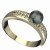 Zlatý prsten s černou perlou a diamantem, žluté zlato 585 – 561 (ZXD32561F)