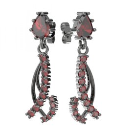 BG náušnice osázené kameny   501-53 Stříbro 925 - ruthenium (30-90dní) Granát